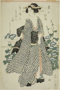 Bellezza in piedi accanto a glorie del mattino da Kikukawa Eizan