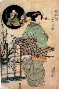 Cortigiana che gira la testa Stampa giapponese di Kitugawa Eizan (1787-1867) XIX secolo Rennes, Museo delle Belle Arti da Kikukawa Eizan