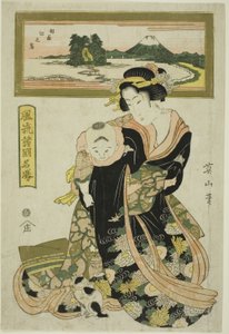 Enoshima nella provincia di Sagami (Soshu Enoshima), dalla serie "Luoghi famosi eleganti nelle varie province (Furyu shokoku meisho)"