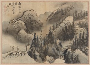 Paesaggio Piovoso, fine 18° secolo da Kim Sugyu