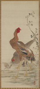 Gallo, Gallina e Pulcini, Periodo Edo da Kishi Ganku