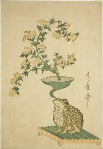Una disposizione di valeriana (Ominaeshi) e fiori di campanula cinese (Kikyo)
