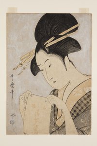 Bellezza con un Asciugamano da Kitagawa Utamaro