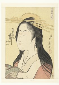 Ritratto della cortigiana Kisegawa della casa Matsubaya da Kitagawa Utamaro