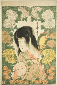 Ragazzo con crisantemi da Kitagawa Utamaro