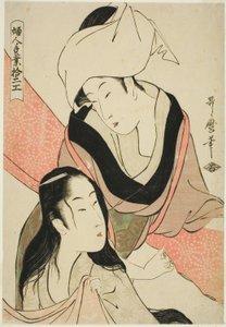 Trecciapanni, dalla serie "Dodici tipi di artigianato femminile (Fujin tewaza juni ko)".
