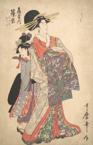 Cortigiana, Shinohara e Kamuro di Tsuruya da Kitagawa Utamaro