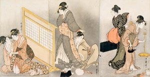 Doppio cuscino. Trittico, ca 1794 da Kitagawa Utamaro