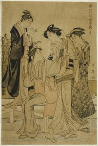 Piaceri eleganti: Il profumo dei fiori, destra (Furyu hana no ka asobi, jo) da Kitagawa Utamaro