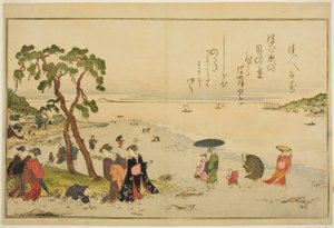 Raccolta di conchiglie a bassa marea, dal libro illustrato "Regali dalla marea calante (Shiohi no tsuto)"