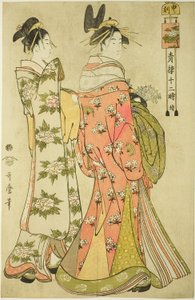 Ora della Scimmia [16:00] (Saru no koku), dalla serie "Le Dodici Ore a Yoshiwara" ("Seiro juni toki tsuzuki") da Kitagawa Utamaro