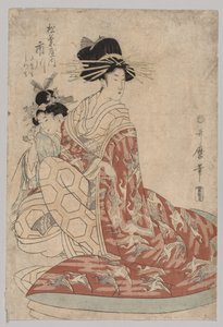 Ichikawa di Matsubaya con Minomo e Tamamo da Kitagawa Utamaro