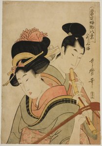 Likes Enjoying Herself, dalla serie "Otto vedute delle cose preferite di oggi" da Kitagawa Utamaro