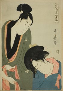 Amanti che si separano al mattino, dalla serie "Elegante pino a cinque aghi (Furyu goyo no matsu)"