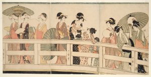 Sopra e sotto il ponte Ryogoku (Ryogokubashi no ue, shita) da Kitagawa Utamaro