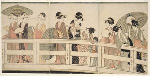 Sopra e sotto il ponte Ryogoku da Kitagawa Utamaro