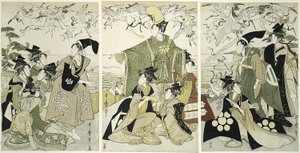 Parodia di Minamoto no Yoritomo che libera le gru a Yuigahama