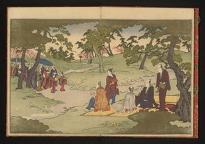 Picnic e tè nelle colline di Ueno, Edo da Kitagawa Utamaro