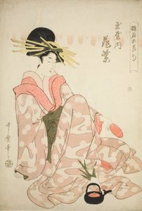 La cortigiana Hanamurasaki del Tamaya, dalla serie "Cortigiane dei Cinque Festival (Yukun gosekku)"