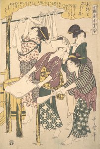 La produzione di seta, ca. 1790 da Kitagawa Utamaro