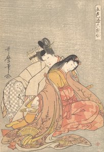 Il poeta Ariwara no Narihira e Ono no Komachi, ca. 1798