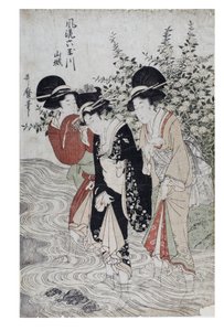 Tre bijin nel fiume, periodo Edo, 1790-1804 circa (stampa xilografica su carta) da Kitagawa Utamaro