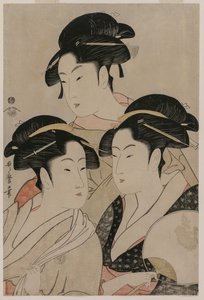 Tomimoto Toyohina, Takashimaya Ohisa e Naniwaya Okita, c. 1794 da Kitagawa Utamaro
