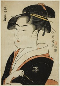 Tomimoto Toyohina, dalla serie "Bellezze famose di Edo (Edo komei bijin)" da Kitagawa Utamaro