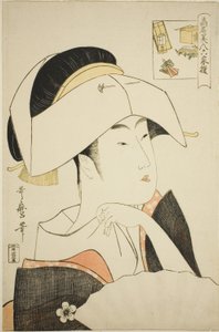 Tomimoto Toyohina, dalla serie Bellezze rinomate paragonate ai sei poeti immortali da Kitagawa Utamaro