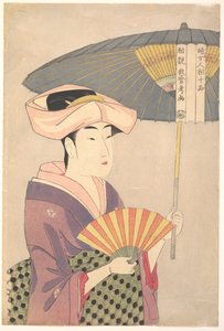 Donna che tiene un parasole, dalla serie Dieci tipi nello studio fisiognomico delle donne, c. 1793 da Kitagawa Utamaro