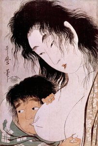 Yamauba e Kintaro: la tetee Stampa giapponese di Utamaro Kitagawa
