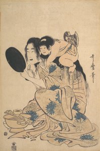 Yamauba che annerisce i denti e Kintoki, ca. 1795