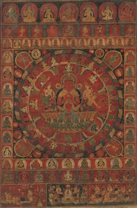 Mandala del dio del sole Surya circondato da otto divinità planetarie
