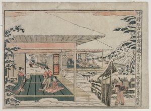 Chushingura: Atto IX dalla serie Immagini prospettiche per La Casa del Tesoro della Lealtà, c. 179 da Kitao Masayoshi