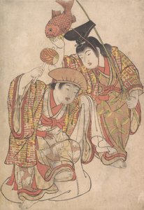 Ragazzi travestiti da Daikoku ed Ebisu, ca. 1780 da Kitao Shigemasa