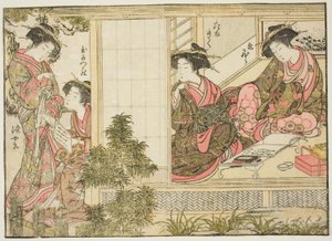 Cortigiane di Oebuji, dal libro Specchio delle belle donne dei quartieri del piacere, vol. 2 da Kitao Shigemasa