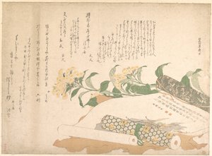 Margherite e due makimono da Kitao Shigemasa