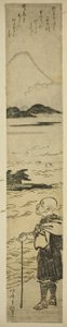 Il Sacerdote Saigyo Contempla il Monte Fuji da Kitao Shigemasa