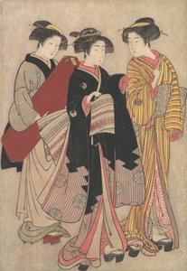Due geishe a passeggio, 1739-1820 da Kitao Shigemasa
