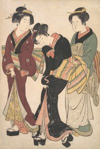 Due geishe e una cameriera, ca. 1790 da Kitao Shigemasa