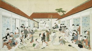 Bagno e lavanderia per donne da Kitao Shigemasa