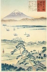 Vista del Fuji dalla costa di Kiyomigata da Kiyochika Kobayashi