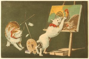 Gatti e tela da Kiyochika Kobayashi
