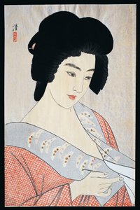 Geisha Ichimaru, ca 1933, di Kobayakawa Kiyoshi, xilografia Oban, 40.5x26 cm, periodo Meiji-Showa, Giappone, 20° secolo da Kiyoshi Kobayakawa