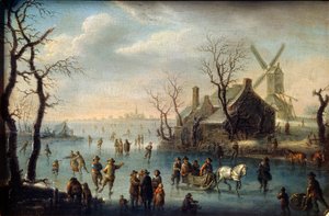 Pattinatori sul ghiaccio, XVII secolo da Klaes Molenaer