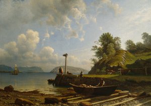 Paesaggio costiero con case