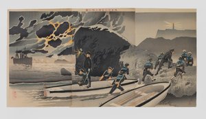 Le nostre truppe sbarcano a Taiwan nel cuore della notte da Kobayashi Kiyochika
