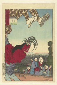 Artista di strada di Edo (Edo no kenba) (Cento volti della provincia di Musashi) (Musashi hyakkei no uchi)