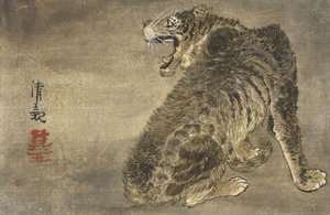 Tigre e fulmine da Kobayashi Kiyochika