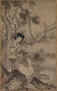 Figura femminile taoista nel paesaggio, primi del 1500 da Koboku